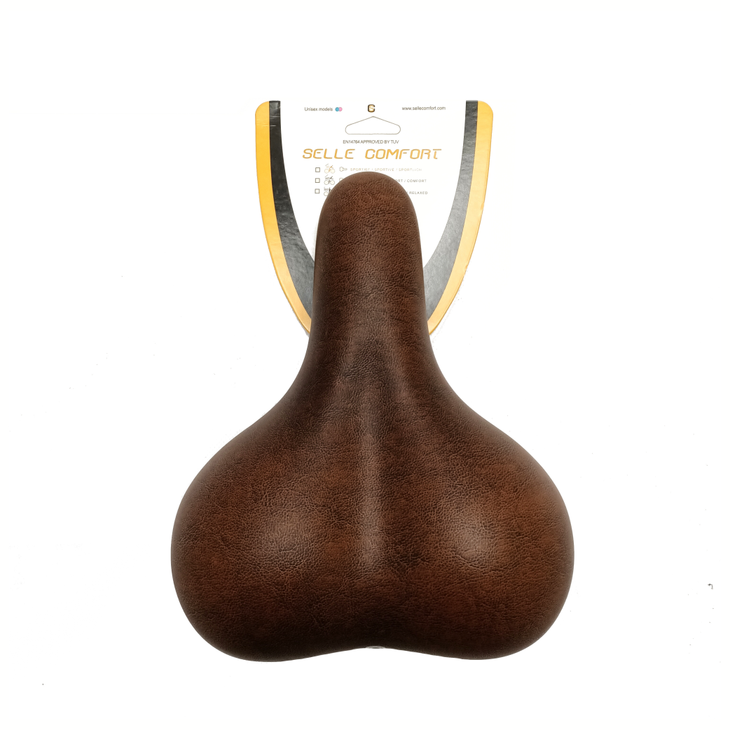 Selle comfortzadel city bruin, zonder strop