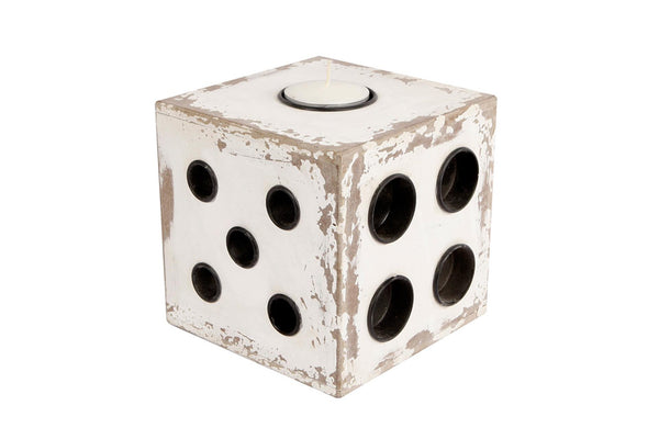 Cosydecor waxinelichthouder dobbelsteen 17x17x17cm