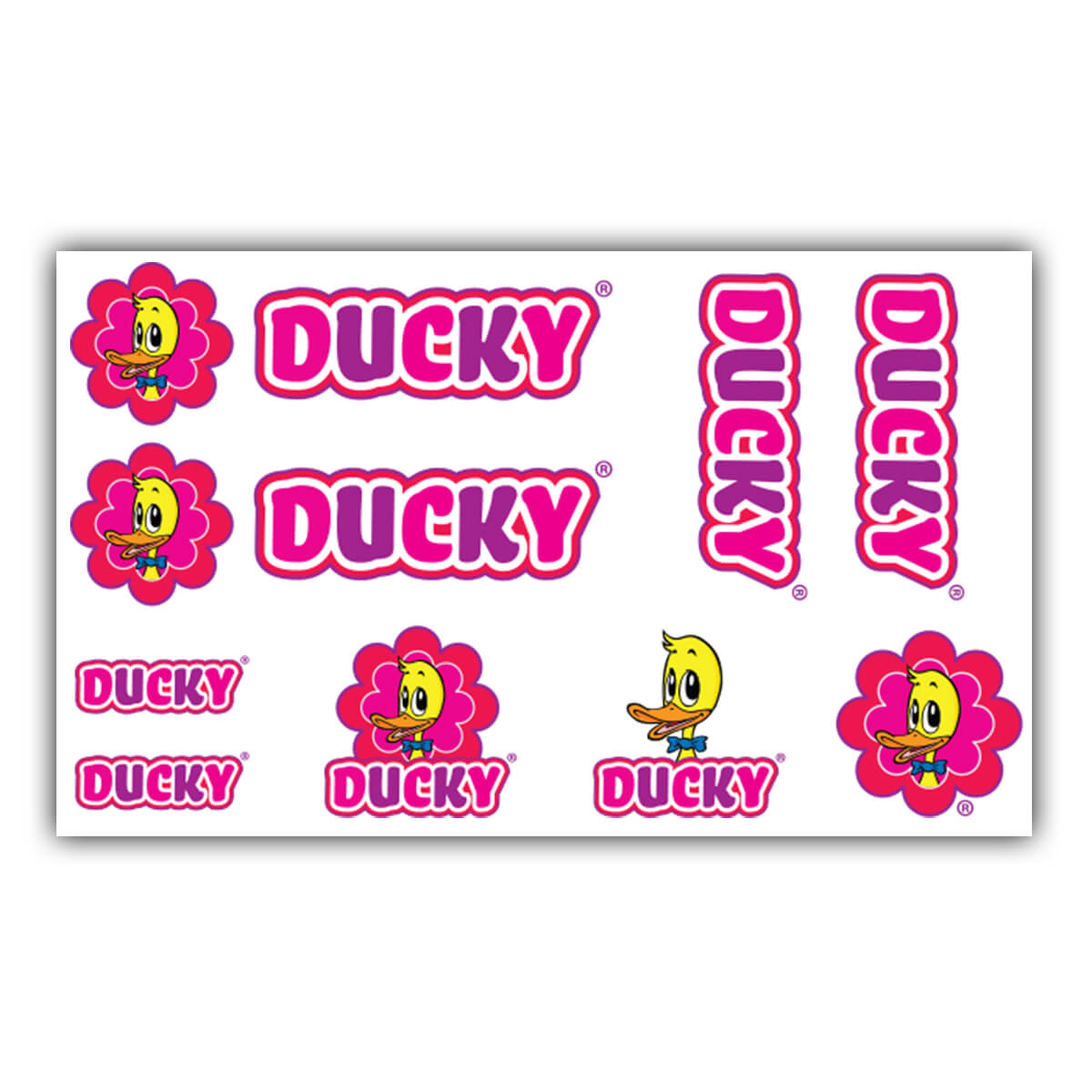Fietsframestickerset Ducky roze