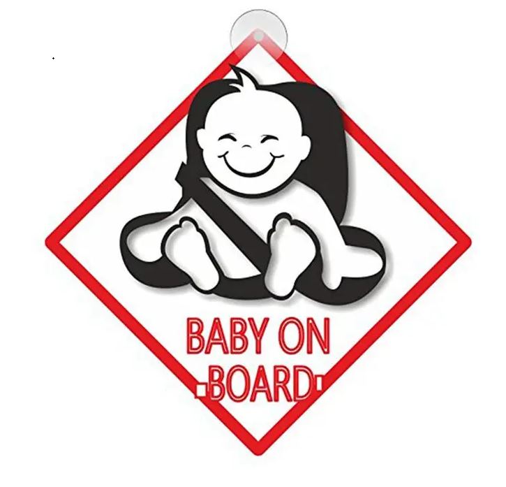 Baby aan boord bordje met zuignappen