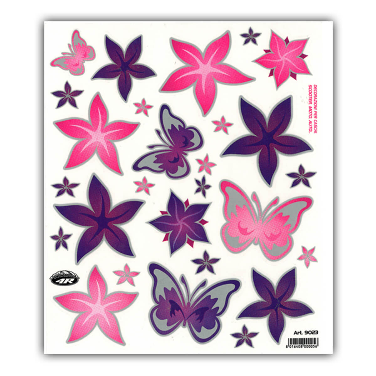 Sticker set fleurs papillons