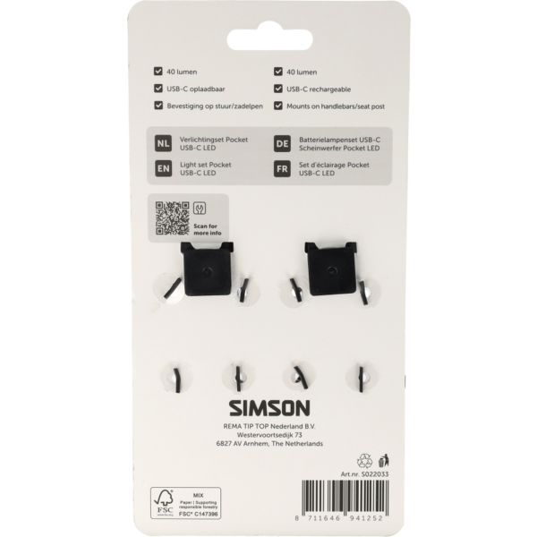 Simson verlichtingsset aurora pocket