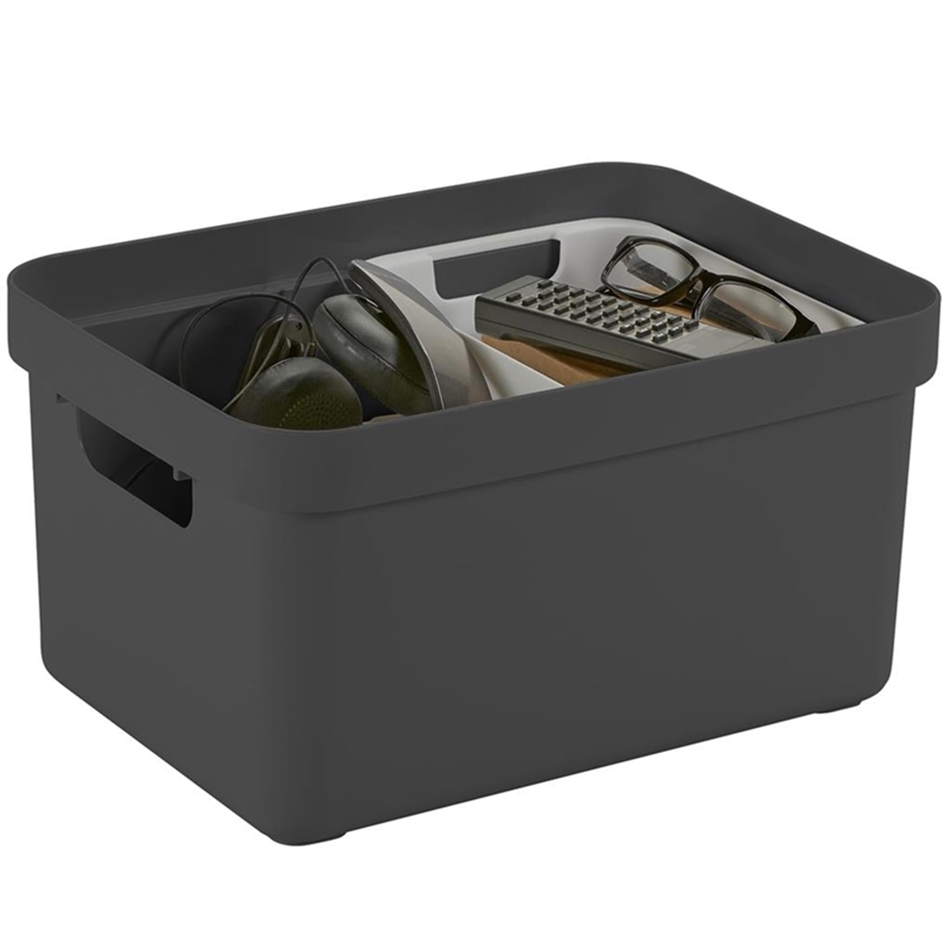 Sunware sigma home opbergbox 13l antraciet 35,2 x 25,3 x 18,3 cm