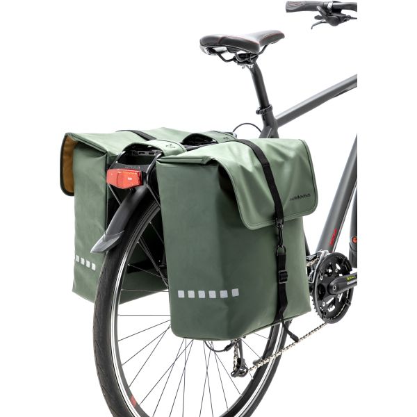 Fietstas Odense - Stoere, ruime dubbele achtertas voor elektrische fietsen - Groen