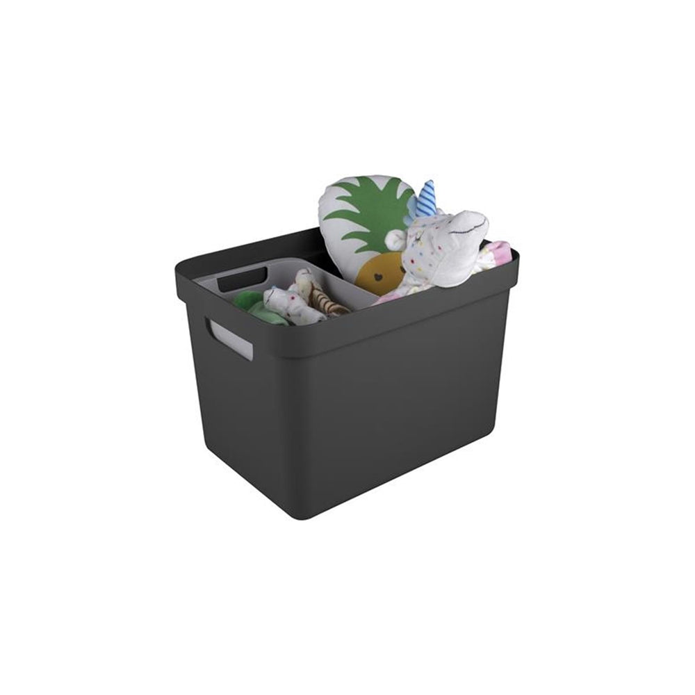 Sunware sigma home opbergbox 18l - 35x24.6x24.3 cm - antraciet