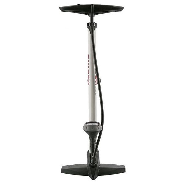 fietspomp met manometer staal 61 cm wit (020601)