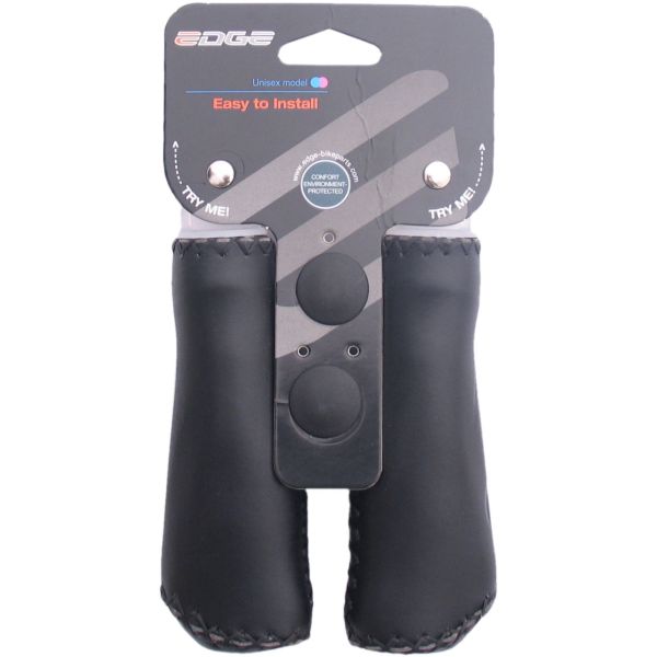 De Edge Leather Grip - Ergonomische Lederen Handvatset - 135mm - Zwart