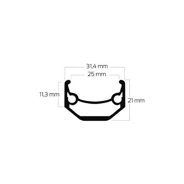 Ryde Velg Andra 40 27.5 650B 584 x 25C aluminium 36 gaats schijf 14G zwart