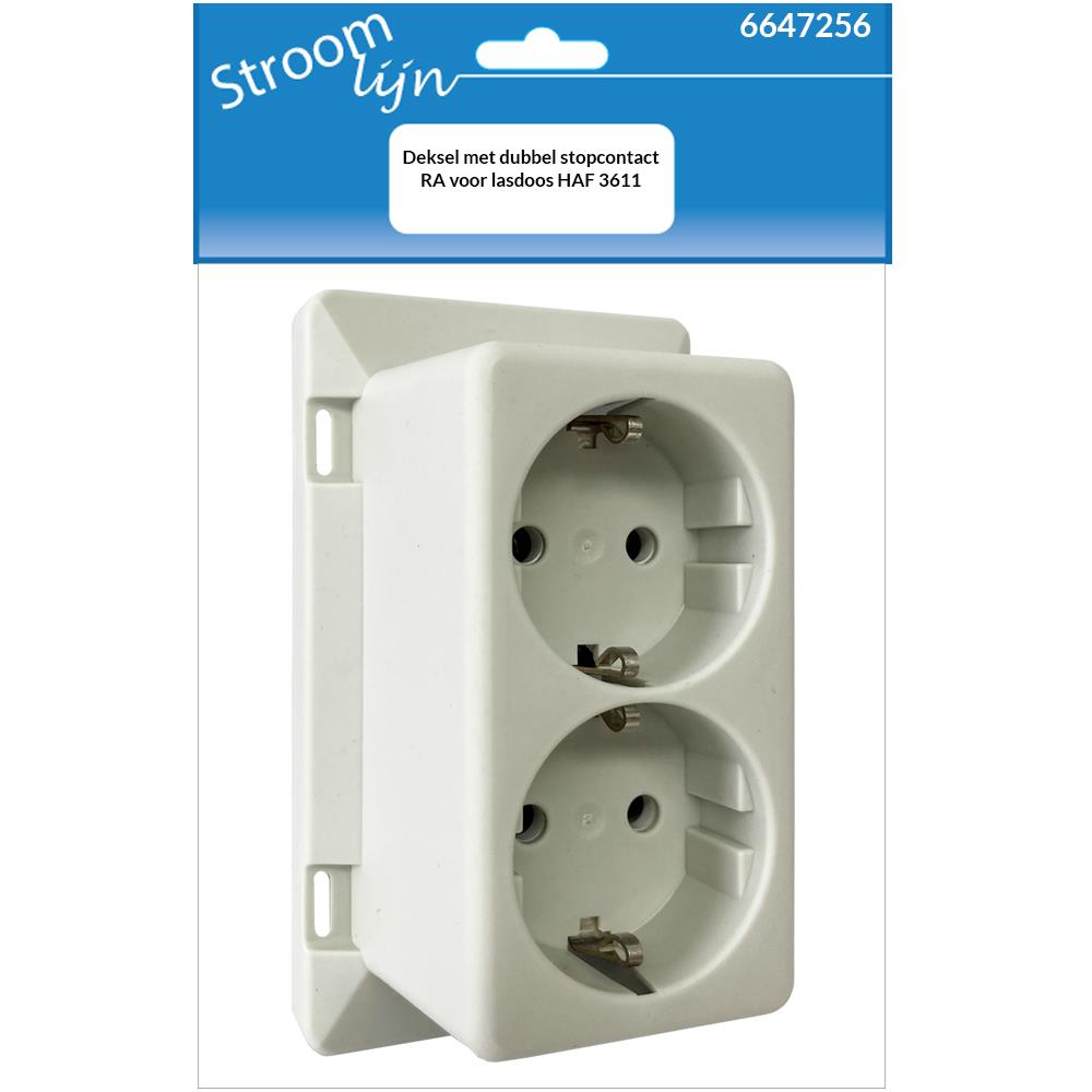 Deksel met dubbel stopcontact ra voor lasdoos haf 3611 - 6647256