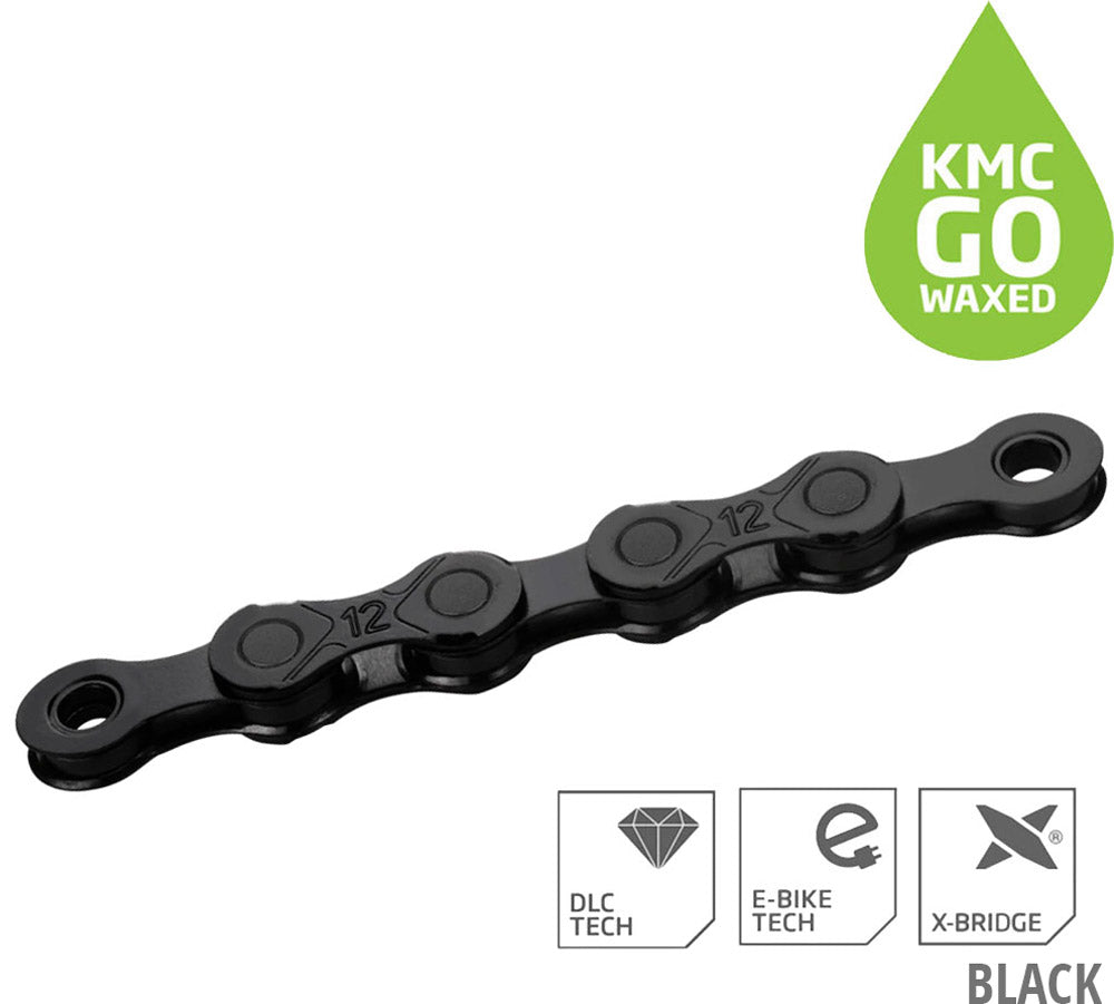 Kmc dlc12 waxed 126 links 12-speed chain | black pink