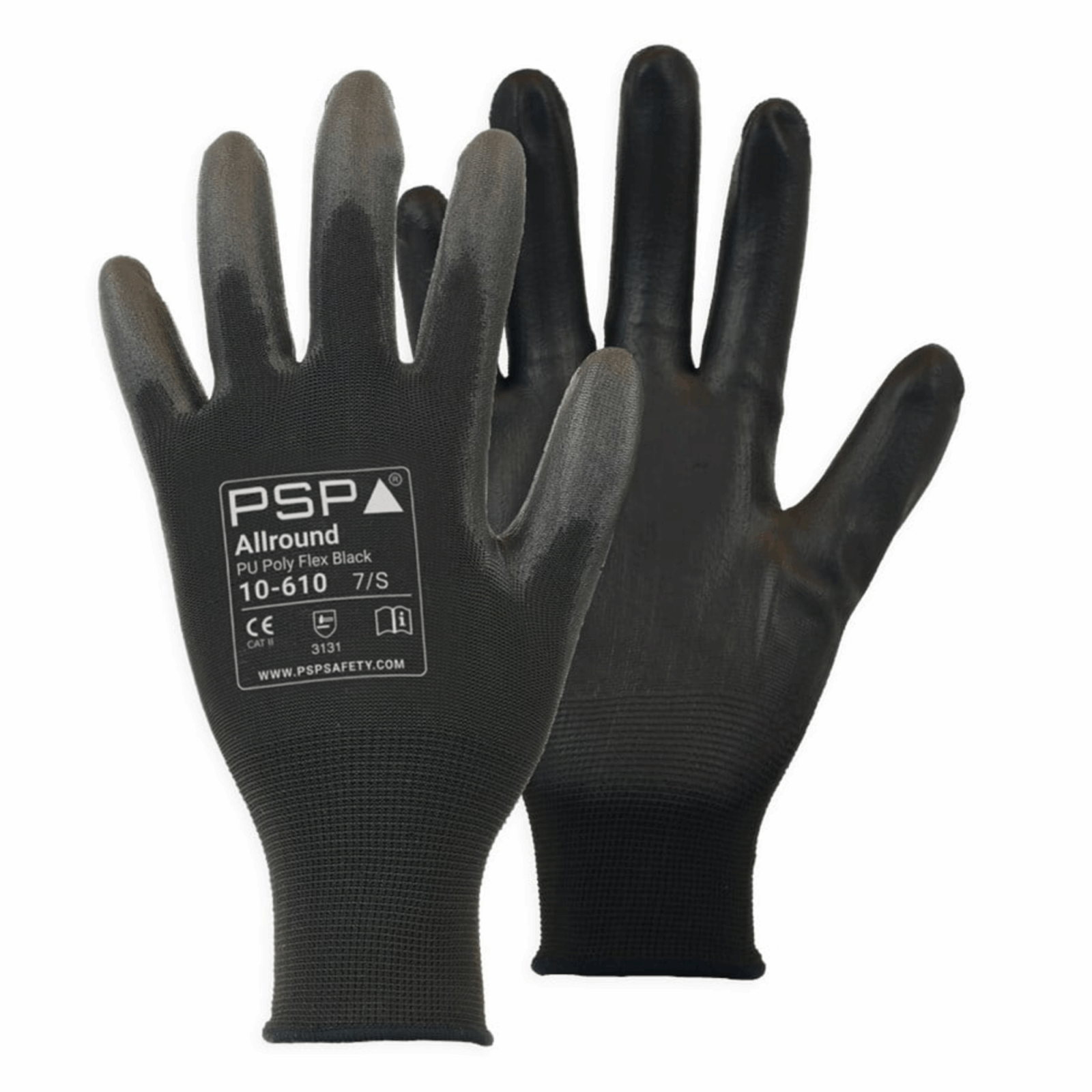 Psp 10-610 pu zwart werkhandschoen maat 7 s (12 paar)