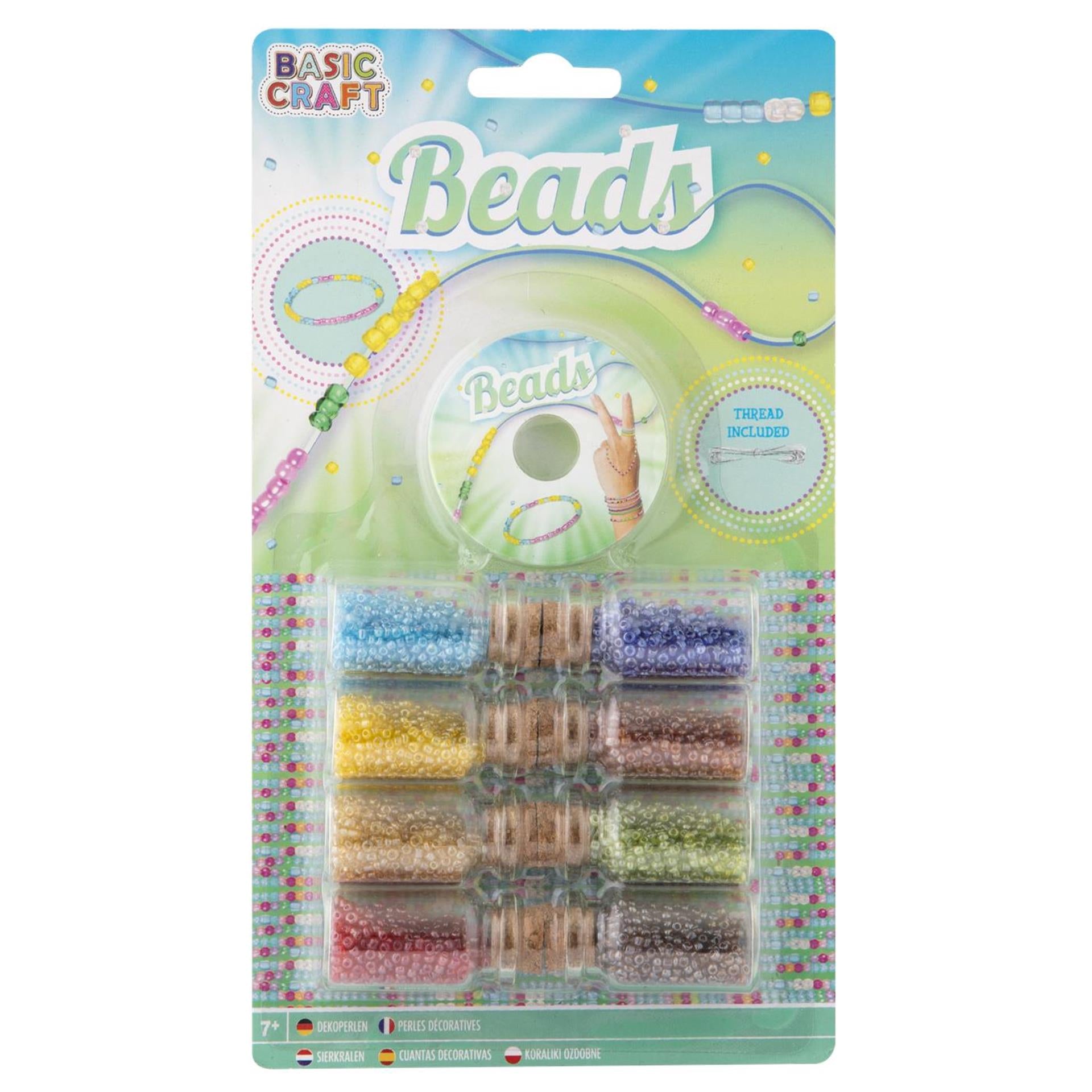 Creatieve knutselgroep decoratie sierkralen, 8 flesjes