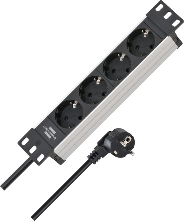 Brennenstuhl alu-line 10 stekkerdoos voor schakelkasten 4-voudig 2m h05vv-f 3g1,5