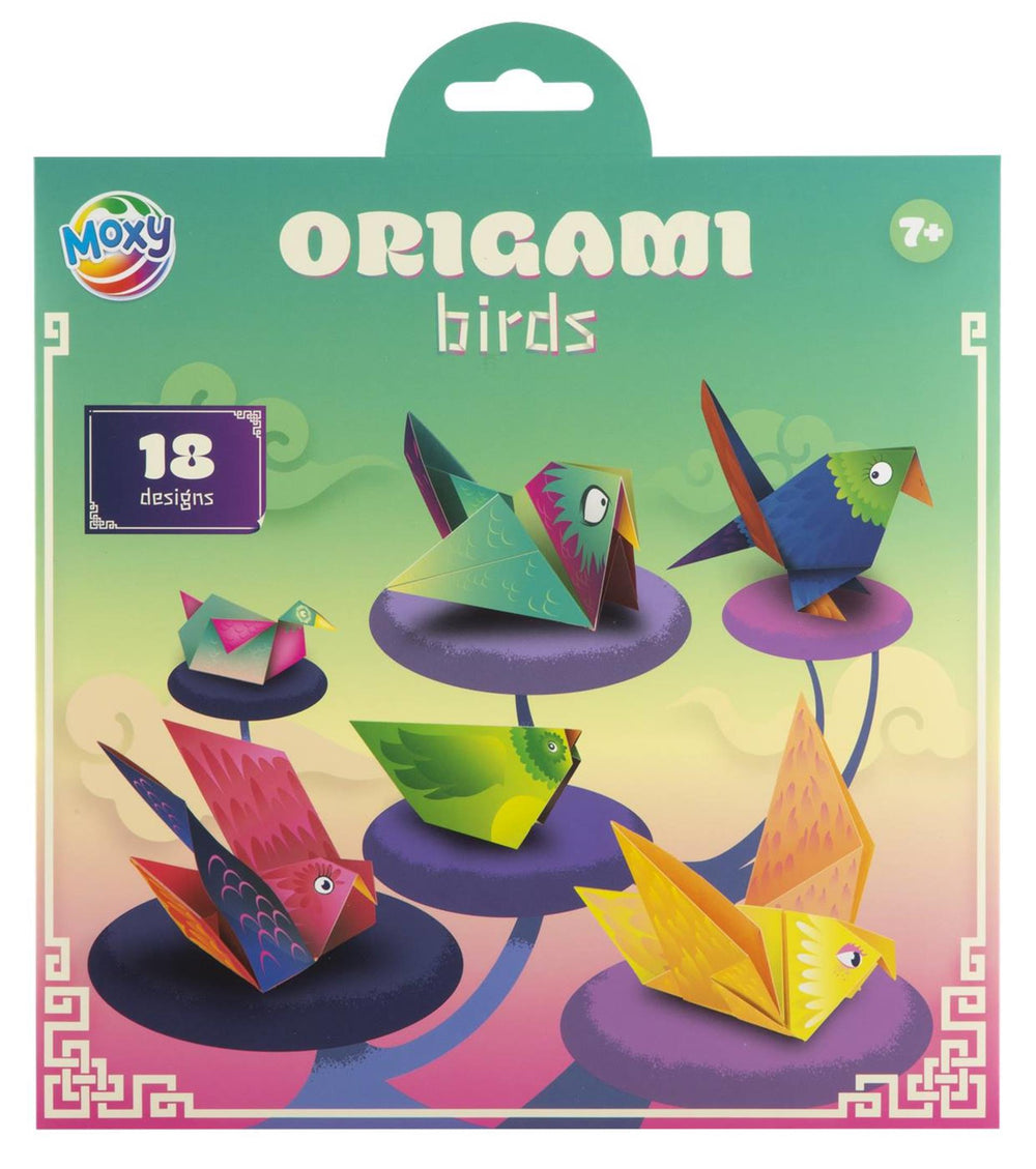 Moxy origami, 19,5x19,5cm 12 vellen 2 assorti dieren vogels