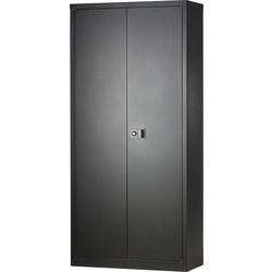 Draaideurkast hoog 91,4x40x195 zwart centraal dubbelslot