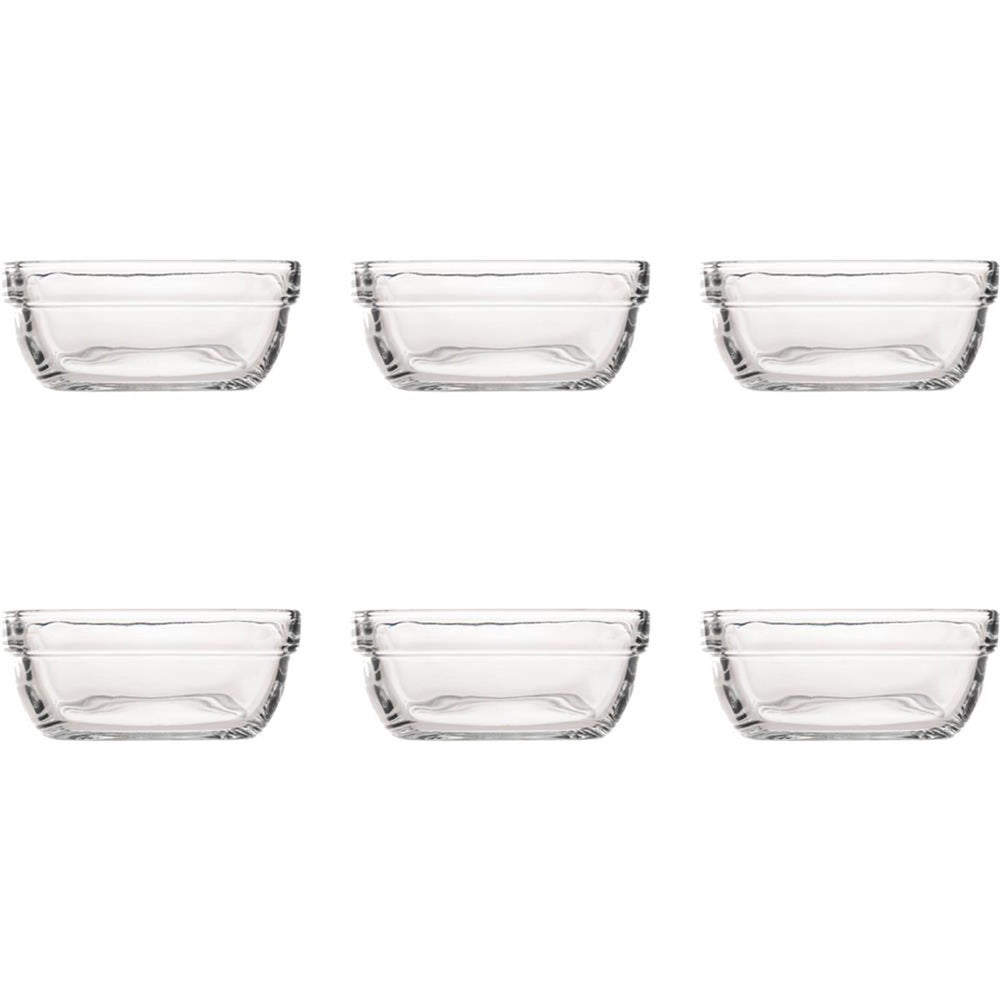 Duralex schaal carre vierkant hardglas 6 stuks 11x11x4,6cm