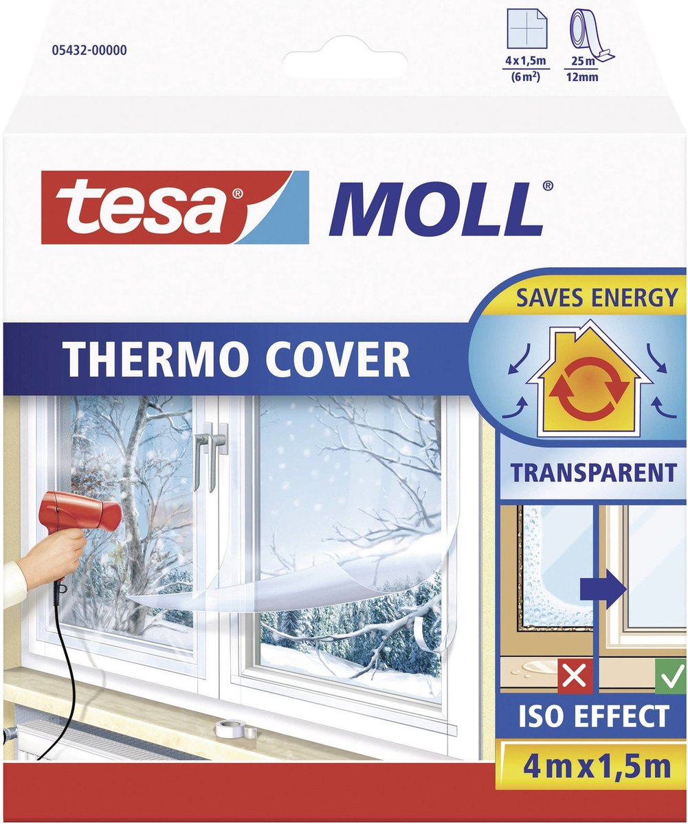 Tesa vensterisolatiefolie - thermocover - 4,0m x 1,5m