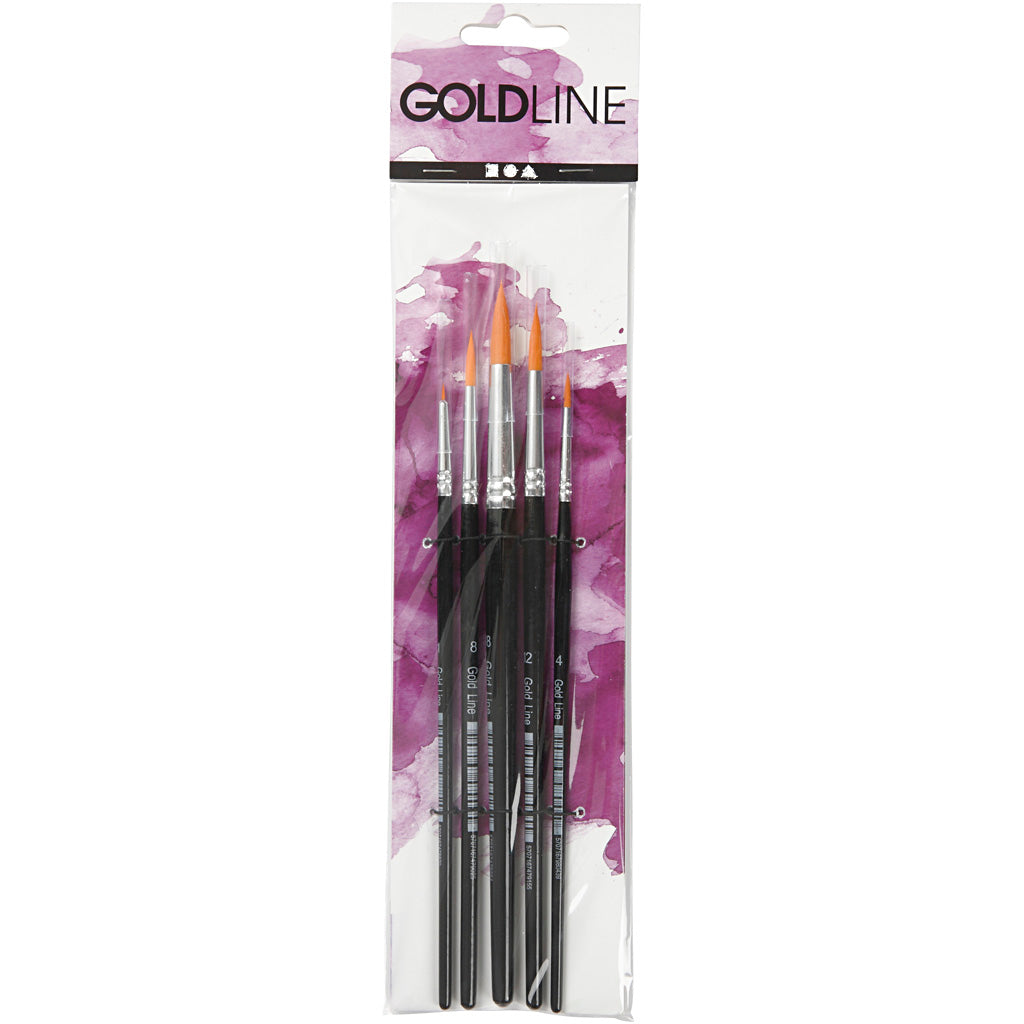 Creativ company goldline penselen rond, 5st.
