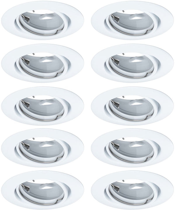 Paulmann inbouwlamp base basisset zwenkbaar rond 90 mm 20° gu10 max. 10w 230v dimbaar wit