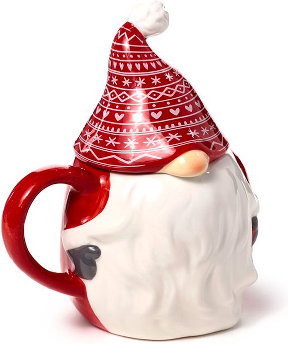 Scandi kerstmis gnoom gevormde keramische mok