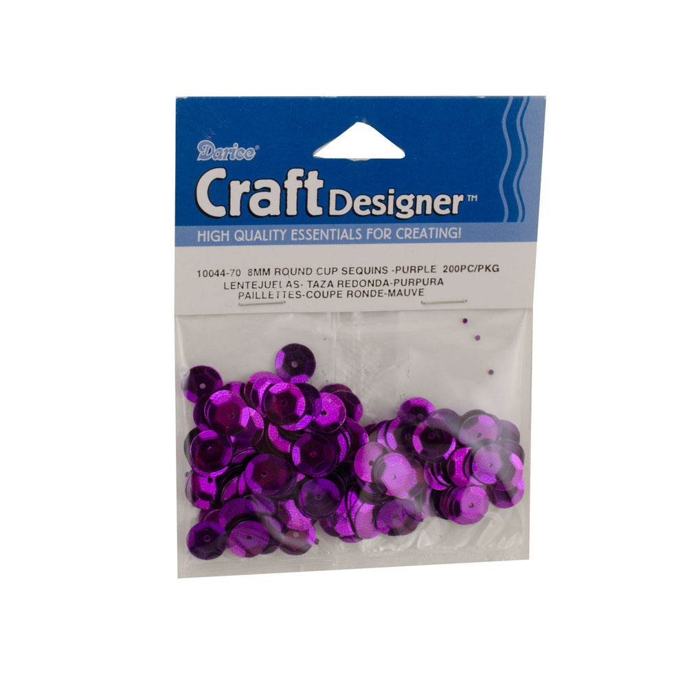 Darice • pailletten rond 8mm 200pcs paars