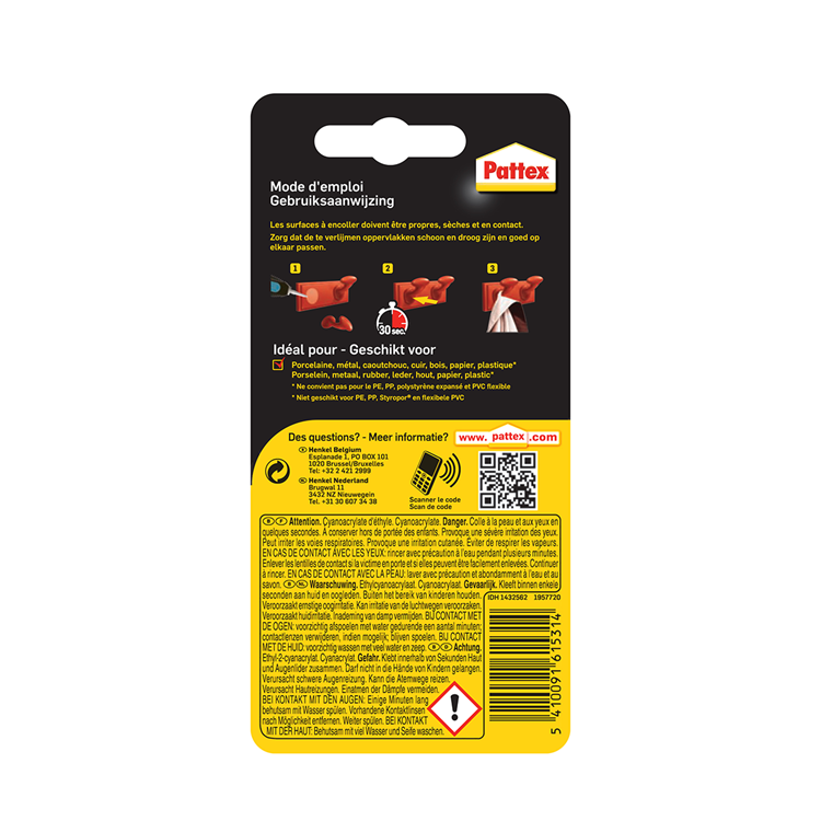 Pattex 1002038 - gold sec.lijm gel | 6 stuks