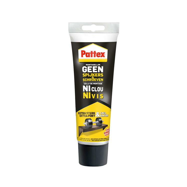 Pattex montagekit 250 g – geen spijkers schroeven – universale montgellijm binnen – extra sterk waterdicht – voor hout, metaal, steen meer