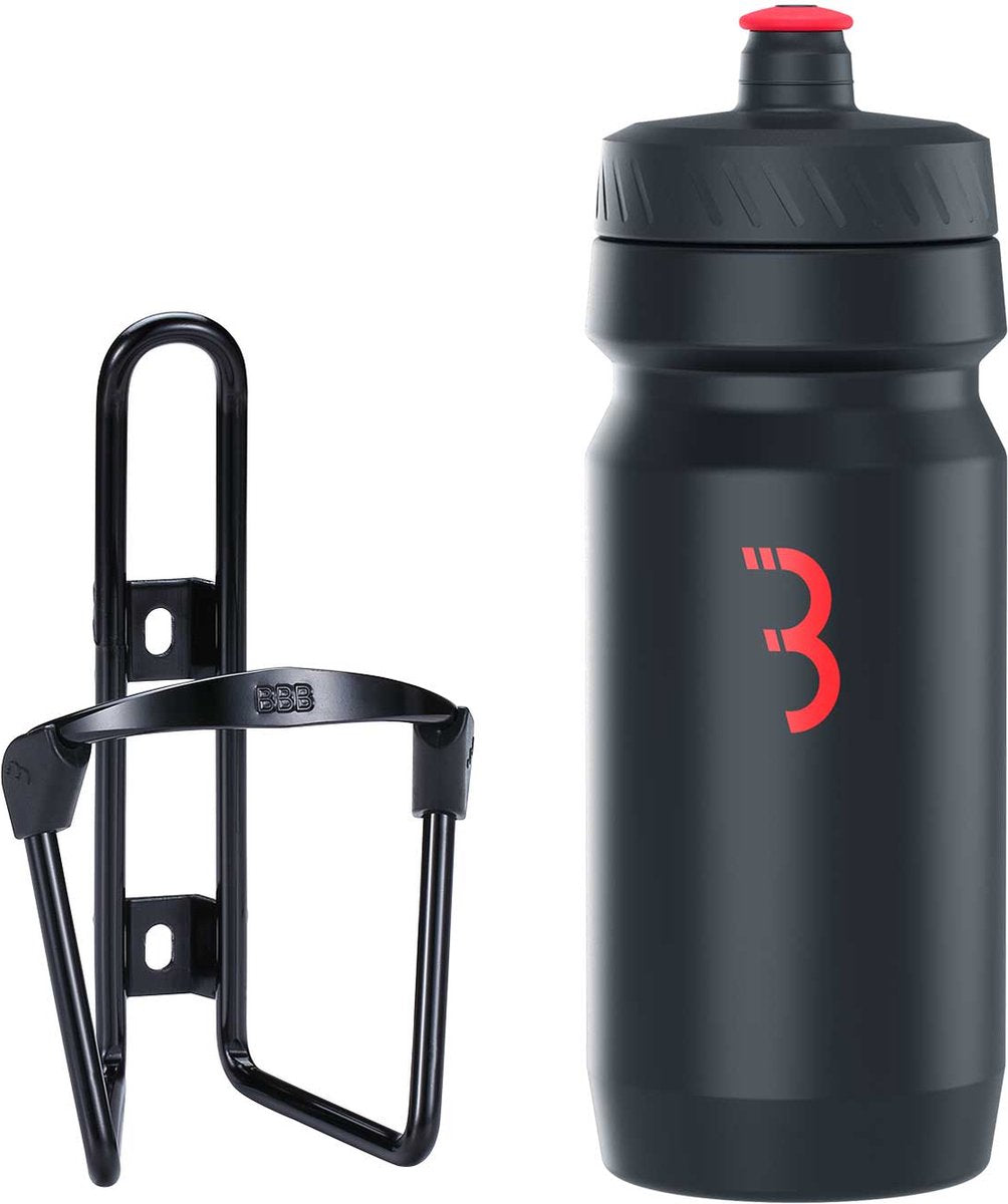 Bbb cycling fueltank - aluminium bidonhouder met bidon - 550ml - zwart rood - racefiets mountainbike - drinkbushouder fiets - bbc-03c
