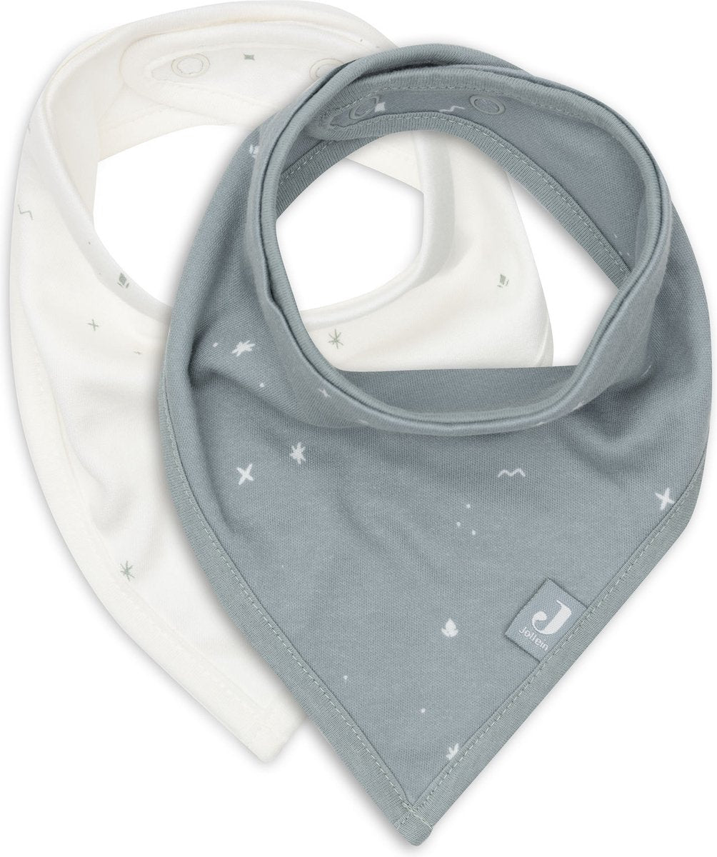 Jollein - slab bandana - katoen - slabbetjes baby - 2 stuks - twinkling sea green - 2 stuks