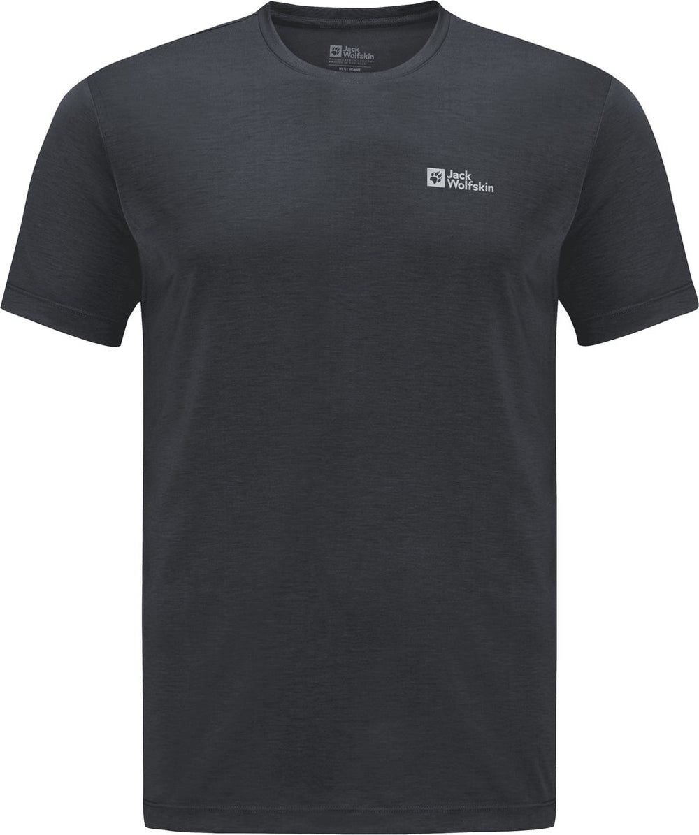 Jack wolfskin vonnan s s t m heren outdoorshirt - phantom - maat m