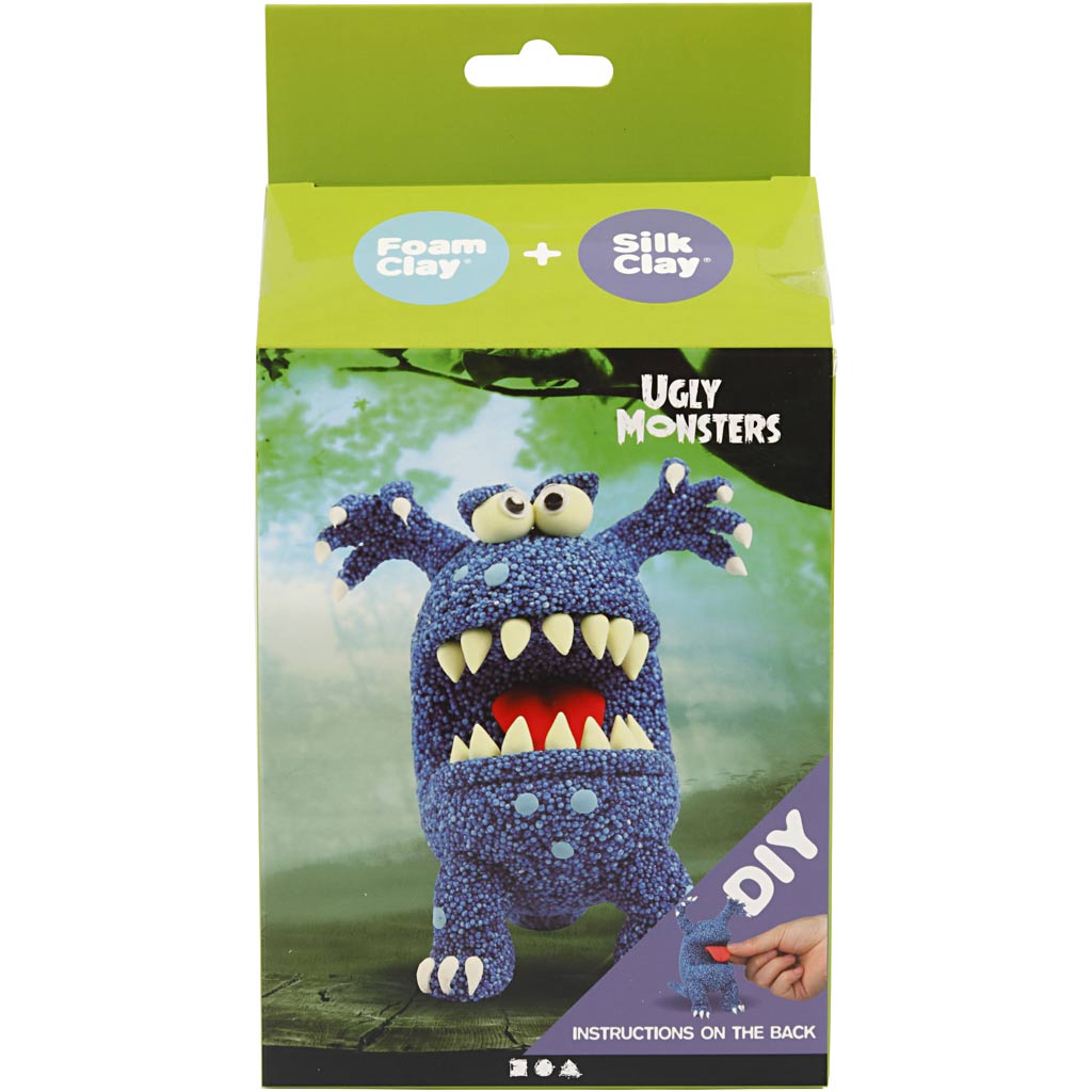 Foam clay funny friends, monster, blauw, 1 doos