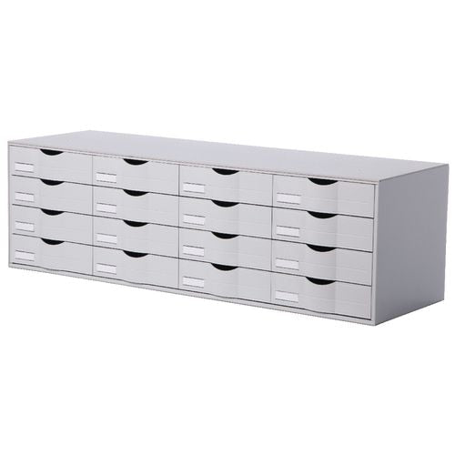Stapelbare ladenkast 4x4 107,6x34,2x32,9cm lichtgrijs