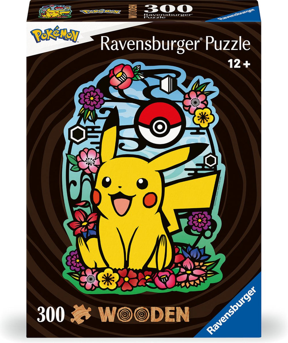 Ravensburger houten puzzel pokemon pikachu - legpuzzel - 300 stukjes