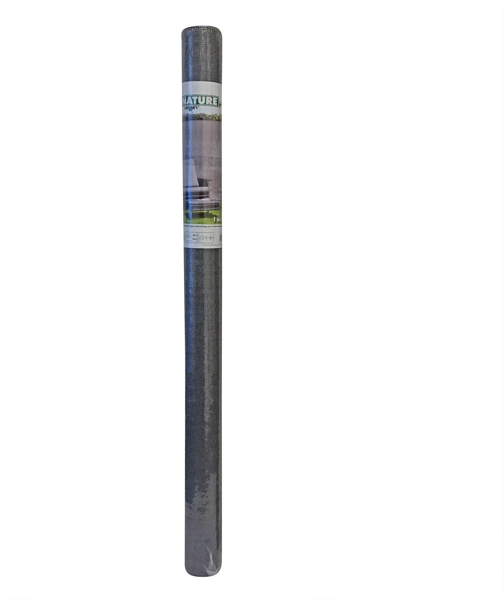 Nature - schermgaas - 1 x 3m - grijs - met bevestiging-set