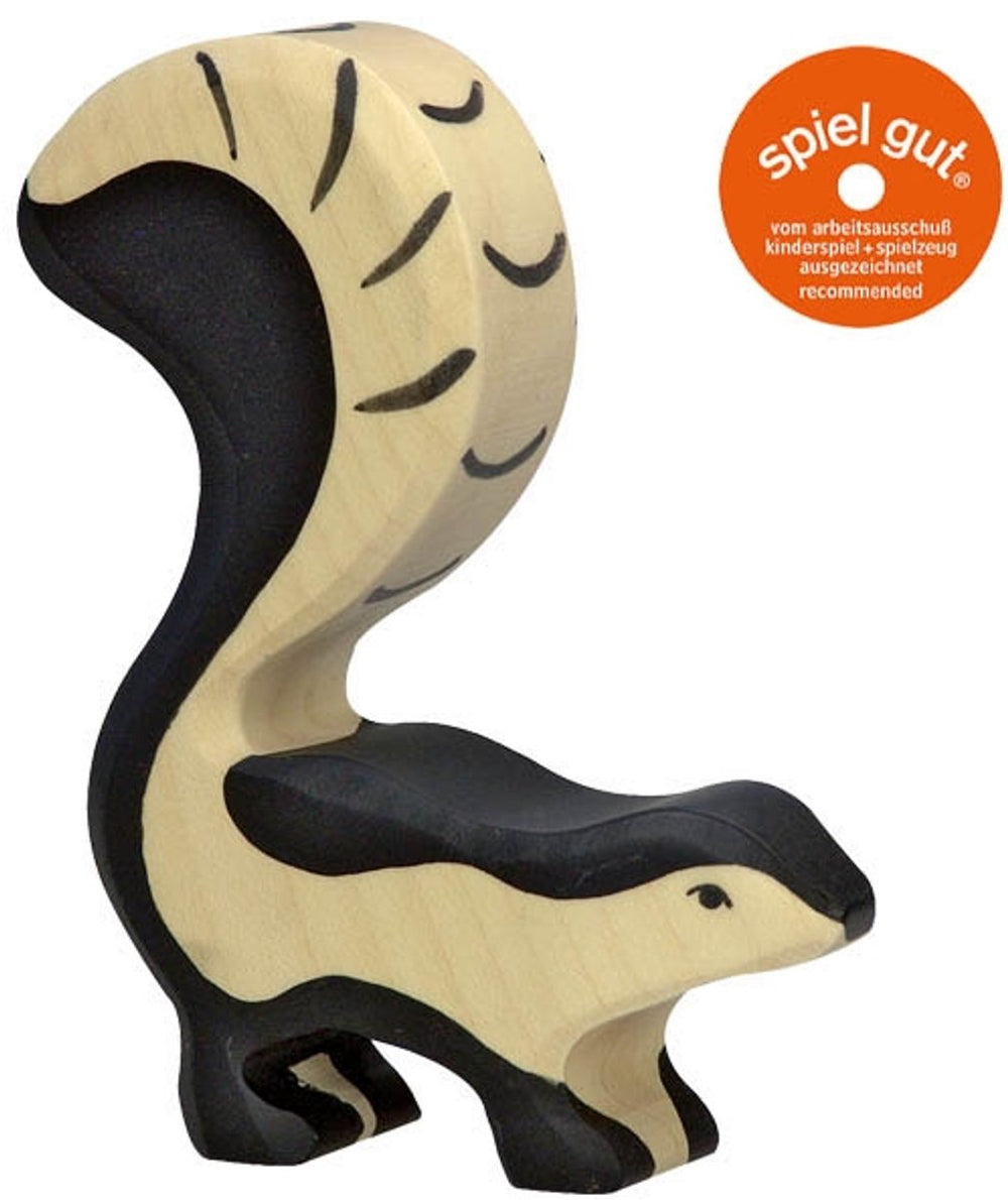 Holztiger wildernis - stinkdier - 9x2x11cm - houten figuur - handgemaakt