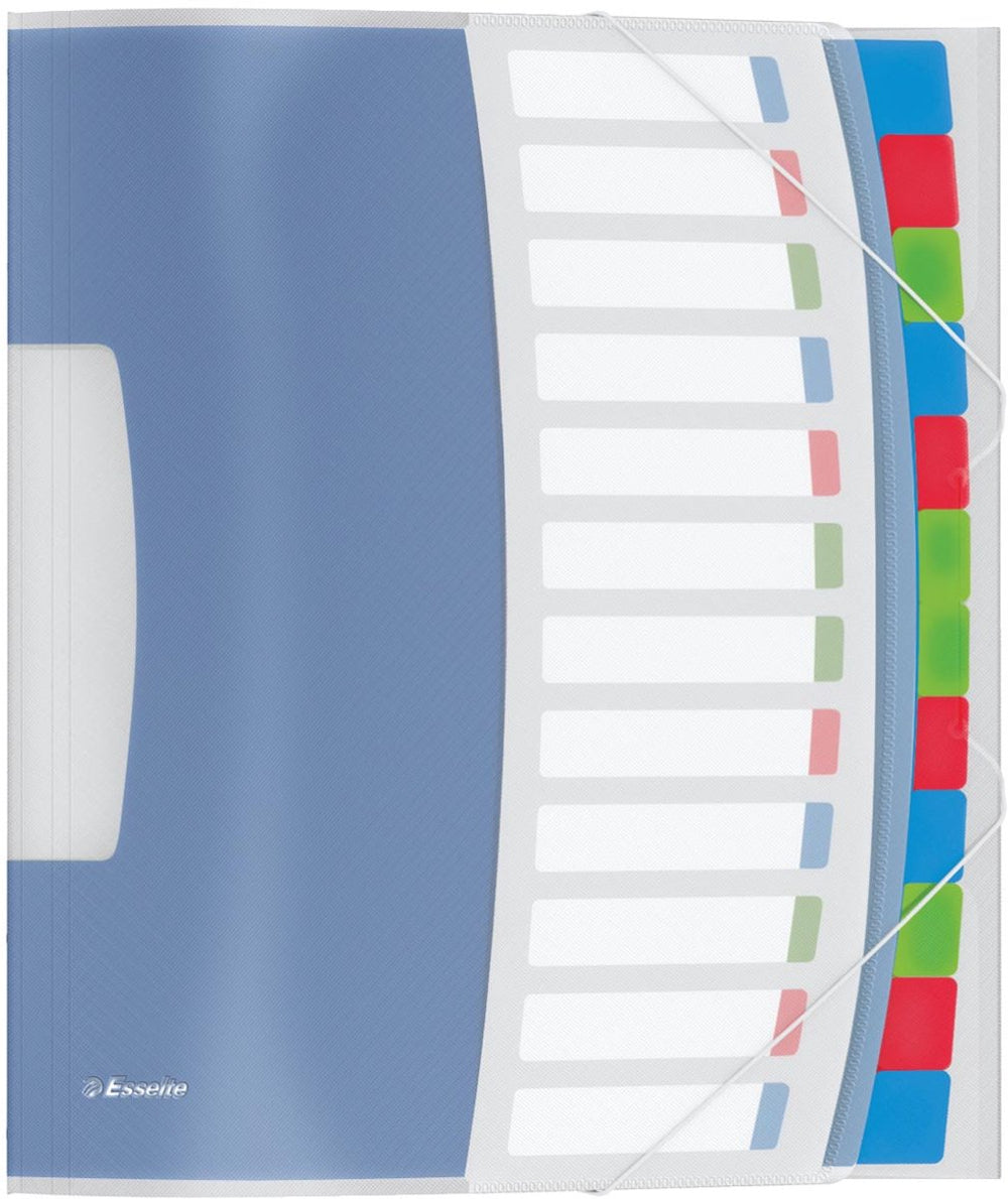 Esselte vivida a4 sorteermap - kunststof - met 12 tabbladen - voor thuiswerken - ideaal voor thuiskantoor