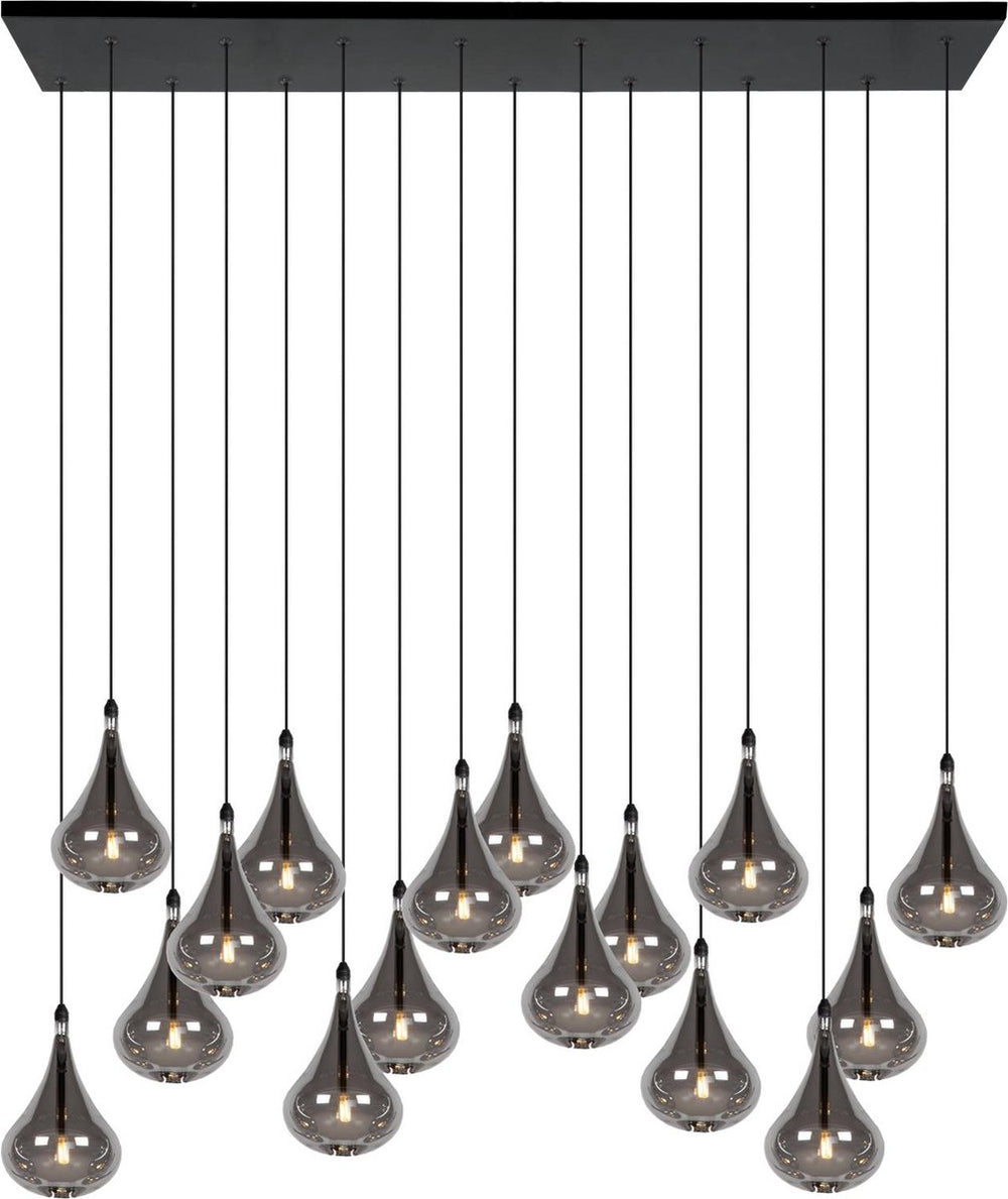 Lucide tears - hanglamp - led dimbaar - g4 - 16x1,5w 3000k - zwart