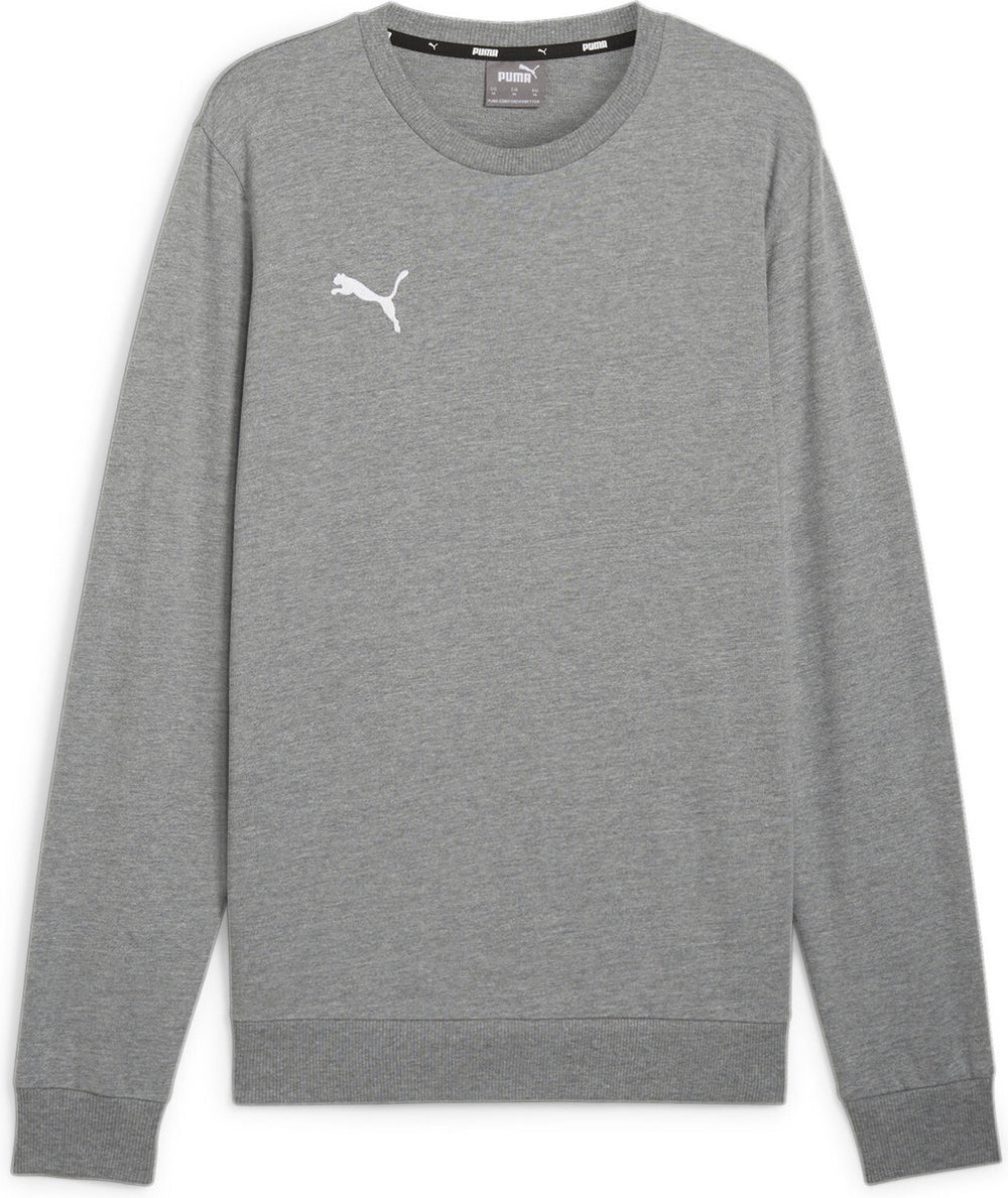 Puma teamgoal casuals crew neck sweat heren sporttrui - medium gray heather- white