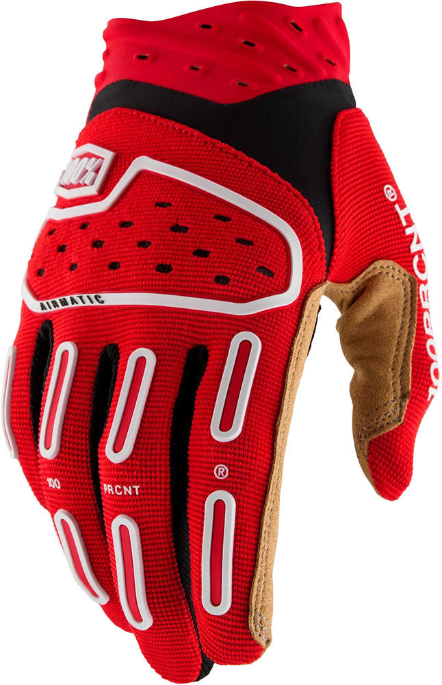 100% airmatic 2 - mtb gloves red black | m