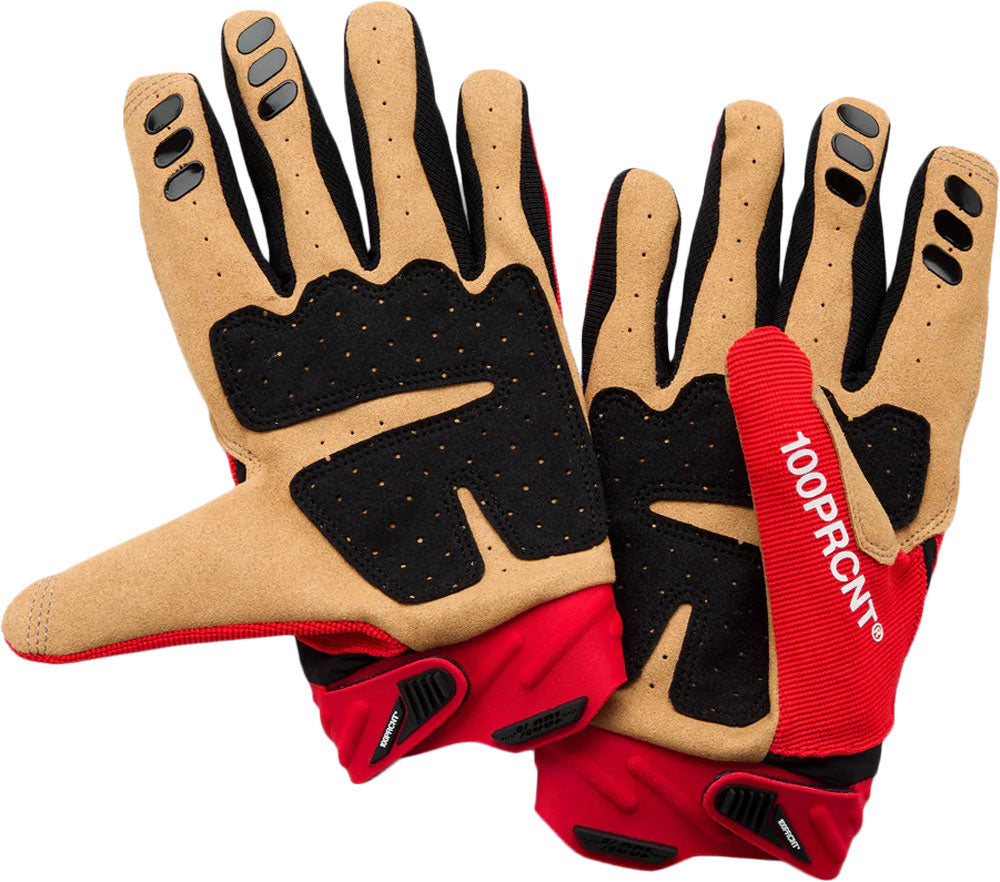 100% airmatic 2 - mtb gloves red black | l