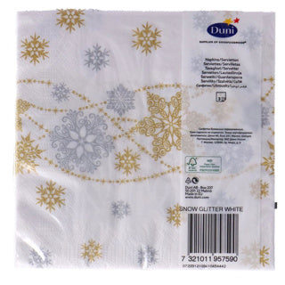 Duni servetten sneeuwwit 33x33 cm