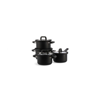 Bk flow cool zwart RVS pannenset 4-delig