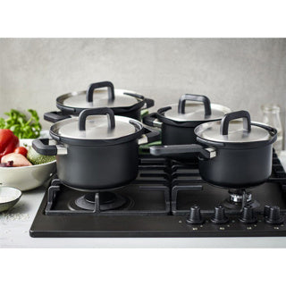 Bk flow cool zwart RVS pannenset 4-delig
