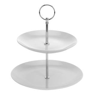 Excellent houseware etagere porselein 2 dlg ø 17 cm + 21 cm hoog 25 cm | 2 stuks