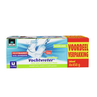 Bison vochtvreter vochtmagneet navulling 4 stuks 450gr