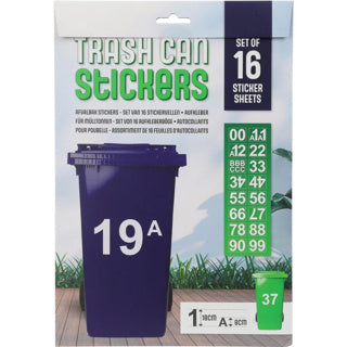 Basis afvalbak stickervellen set 16