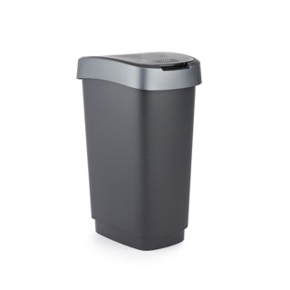 Rotho twist afvalbak 25l dark silver