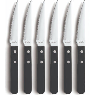 Amefa pizza steakmessen 6 stuks zwart