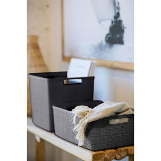 Curver jute mandje cube 17l donkergrijs