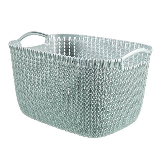 Curver opbergmand gebreide look 19l lichtblauw